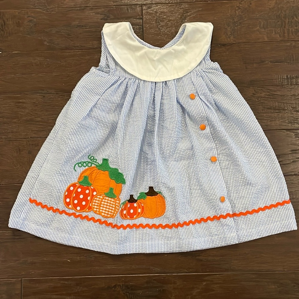 Halloween Fall Smocked Dress Girls 3-6M